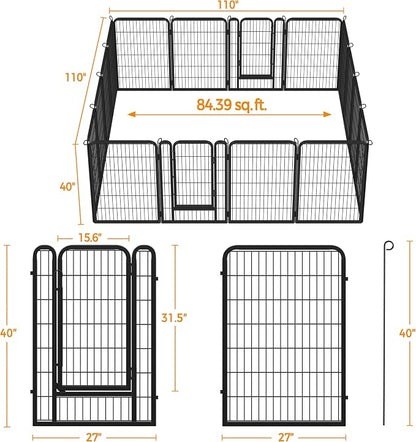 Yaheetech Dog Playpen Outdoor, 40 inch 16 Panels Dog Pen Indoor Heavy Duty - Image 6