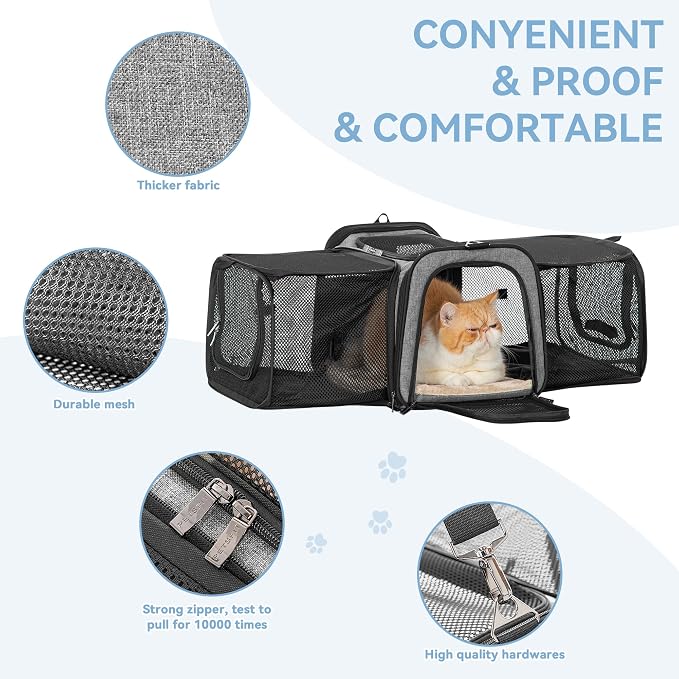 Petsfit 17" x 11" x 11" Airline-Approved Expandable Pet Carrier, 2X Square - Image 6
