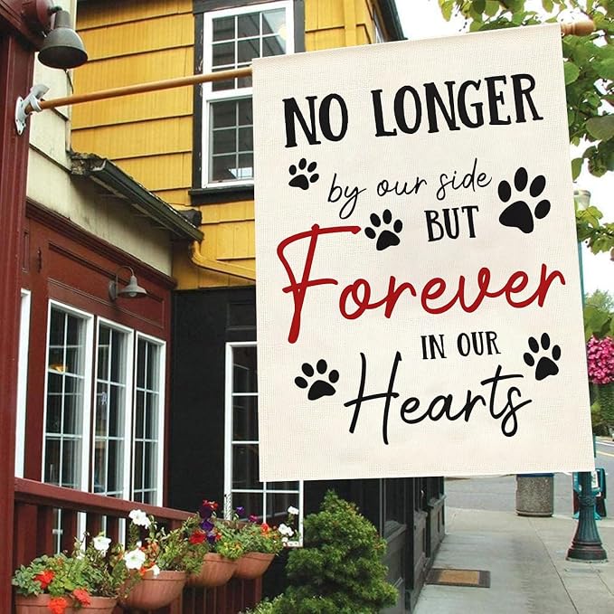 Pet Memorial House Flag No Longer By My Side Forever in Our Heart 28x40 Inch - Image 6