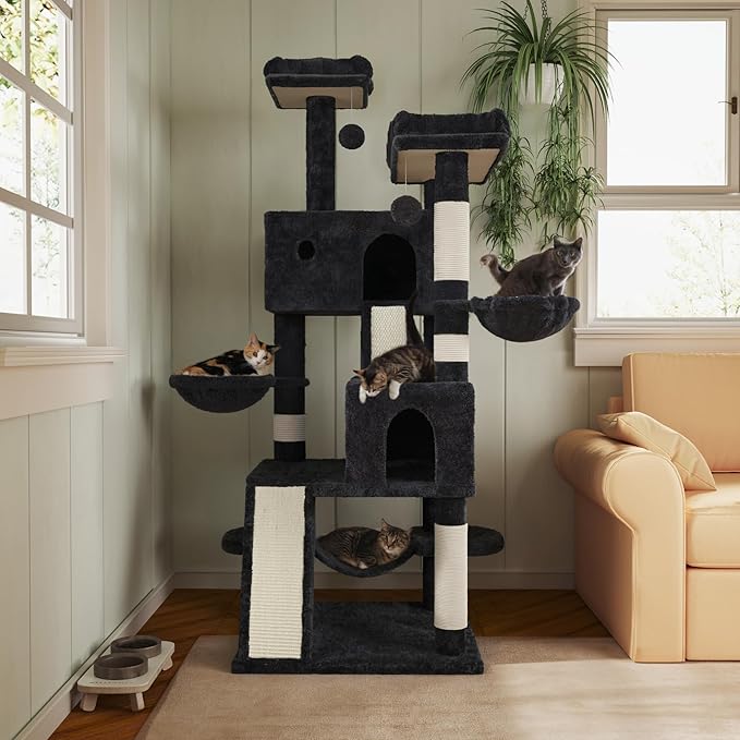 MUTICOR 66 Inches Multi-Level Large Cat Tree Tower - Image 2