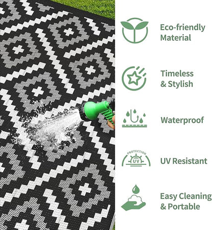 GENIMO Outdoor Rug for Patio Clearance, Reversible Plastic Straw Rugs for RV - Image 5