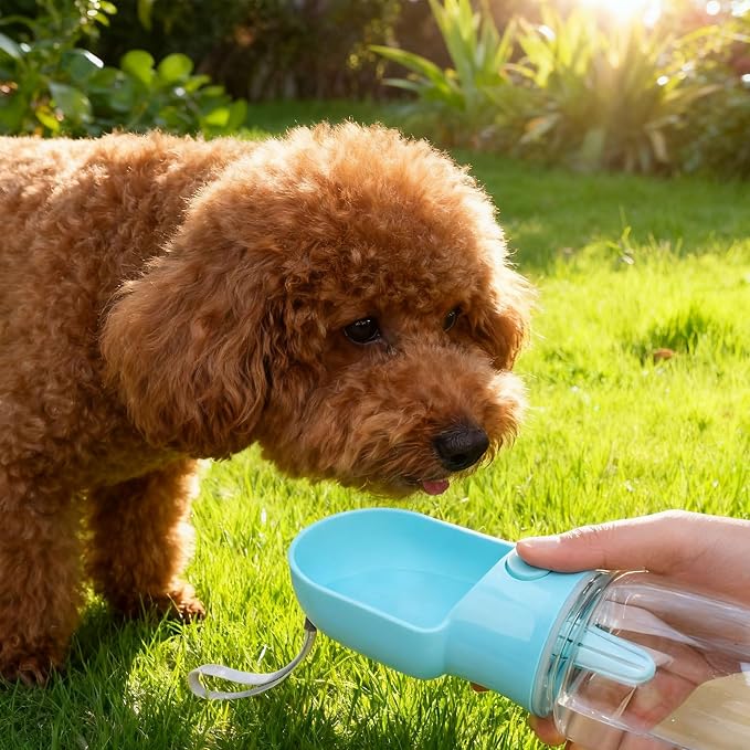2-in-1 Dog Water Bottle with Food Container - 10oz Leak-Proof Travel Water - Image 7