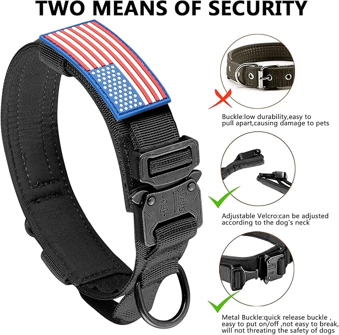 DAGANXI Tactical Dog Collar, Adjustable Military Training Nylon Dog Collar - Image 5