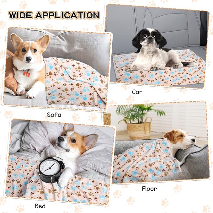 Rezutan Dog Blanket for Large Dogs, Upgraded 3 Pack Dog Cat Flannel Blankets - Image 5