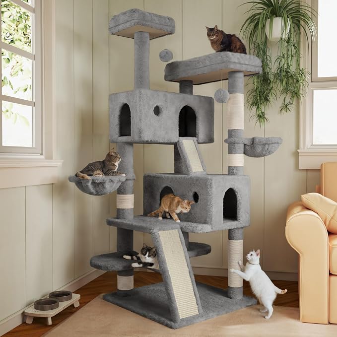 MUTICOR 66 Inches Multi-Level Large Cat Tree Tower by MUTICOR