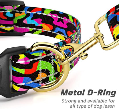 Reflective Dog Collar for Medium Dogs, Cute Boho Adjustable Heavy-Duty Nylon - Image 5