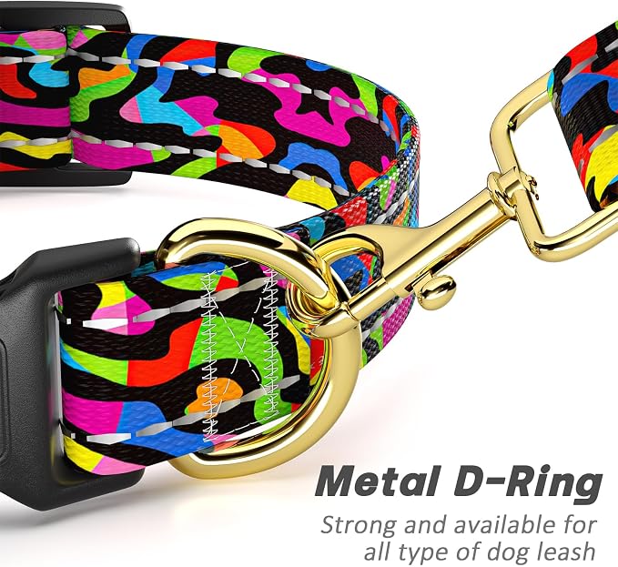 Reflective Dog Collar for Large Dogs, Cute Boho Adjustable Heavy-Duty Nylon - Image 5