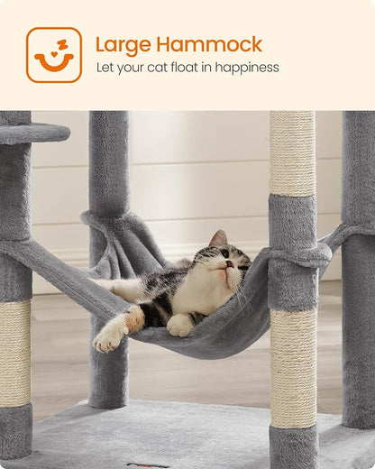 Feandrea Cat Tree, 73.2-Inch Tall Cat Tower, Plush Multi-Level Condo - Image 7