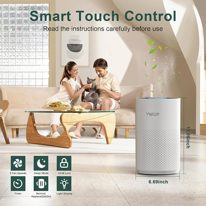 Air Purifiers for Bedroom Home up to 1250 ft², Vniup H14 True HEPA Room Air - Image 6