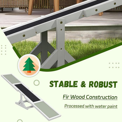PawHut Wooden Dog Agility Seesaw - Image 3