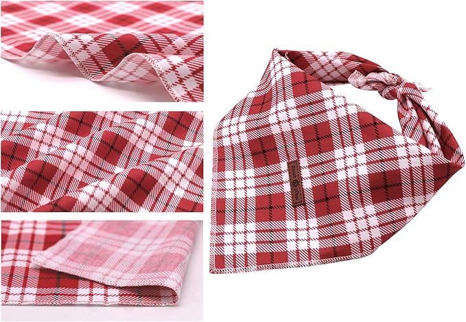 Lionet Paws Christmas Dog Bandana Washable Cotton Handkerchief Scarf Triangle - Image 2