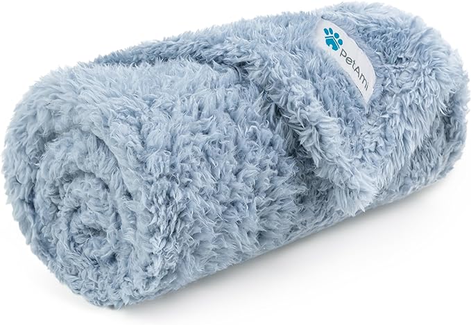 PetAmi Dog Blanket for Small Dogs Blue, Fluffy Soft Puppy Blanket, Sherpa by PetAmi