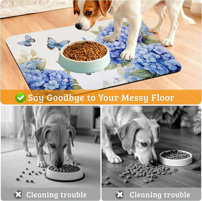 Pet Feeding Mat, Non-Slip Water Bowl Placemat, Pet Supplies 16" x 24" - Image 4