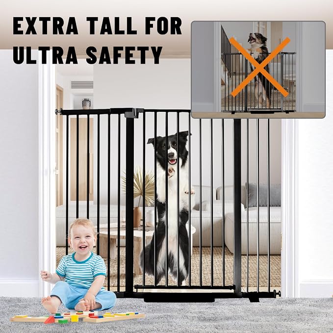 41" Tall Safety Pet Gate, Adjustable 29.92"-57.48" Wide, No Drilling Pressure - Image 3