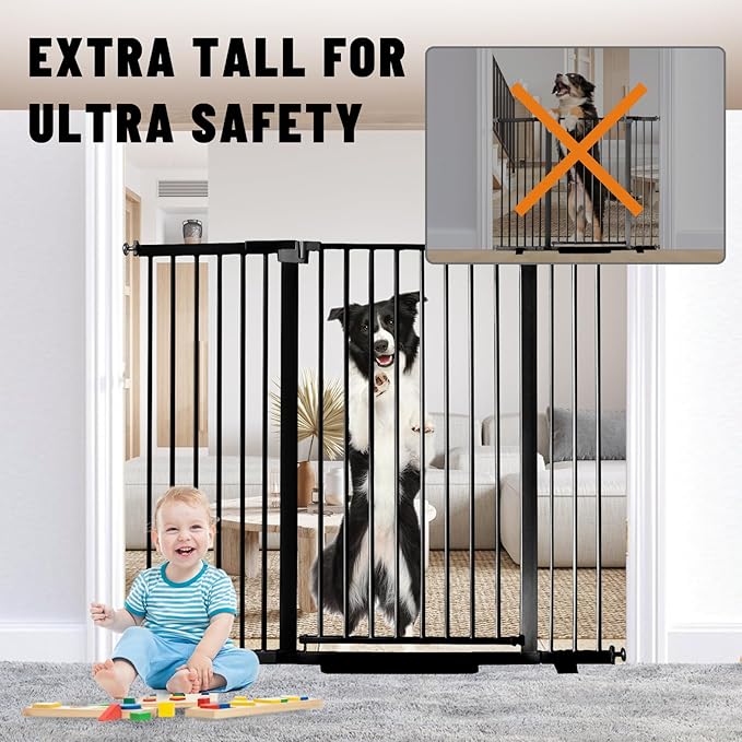 41" Tall Safety Pet Gate, Adjustable 29.92"-49.21" Wide, No Drilling Pressure - Image 4