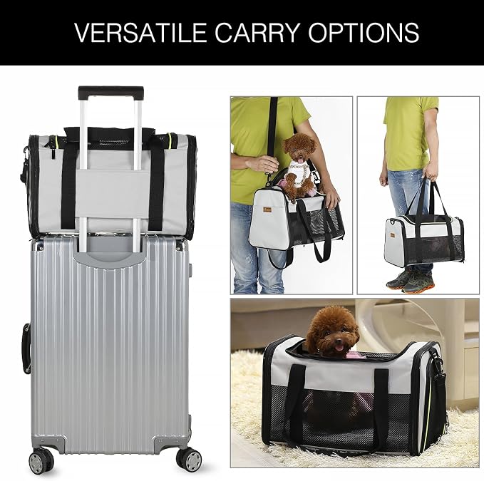 Cat Carrier - Portable Foldable Dog Pet Carrier, Soft-Sided Pet Bag up to 15 Lbs - Image 6