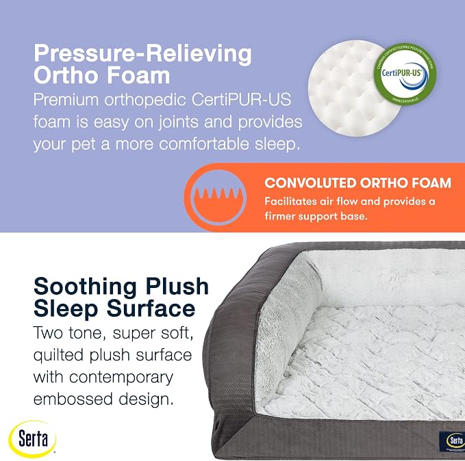 Serta Orthopedic Supportive Foam Quilted Couch Dog Bed - Image 4