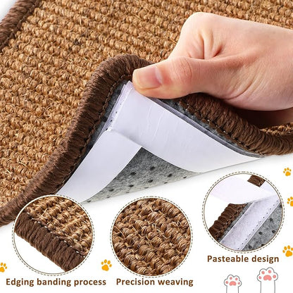 Tuanse 4 PCS Cat Scratcher Mat, 15.7 x 7.8 Inches Sisal Cat Scratching Pad - Image 3
