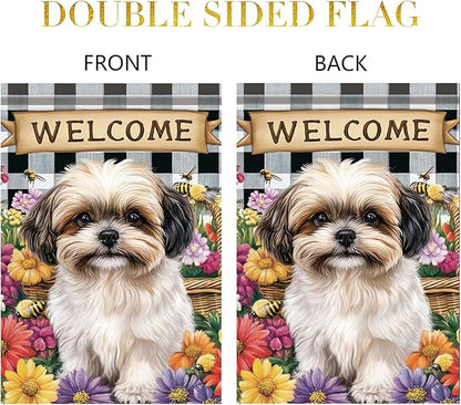Spring Summer Garden Flag Shih Tzu Dog Flag 12x18 Inch Double-Sided Cute Puppy - Image 7