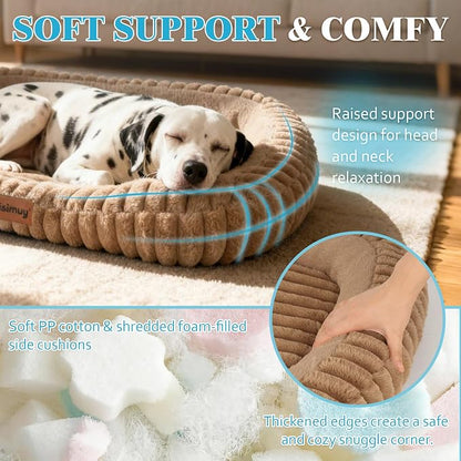 Orthopedic Dog Bed for Large Dogs, Comfort-Sided Calming Pet Bed - Image 3
