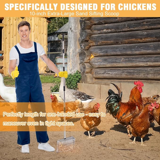 Chicken Poop Scooper 67 inch Adjustable Coop Scooper - Image 4