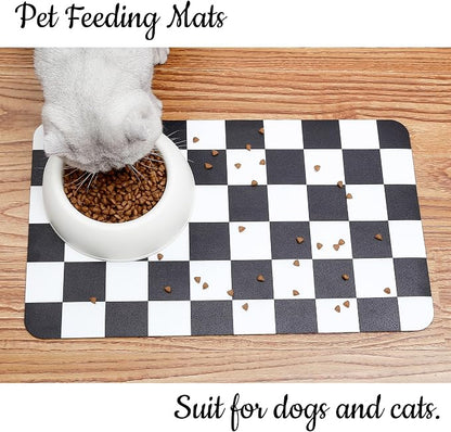 Ralxion Checkered Dog Feeding Mat, Absorbent Mats - Image 3