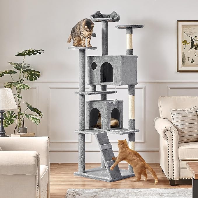 Yaheetech Tall Cat Tree, 80in Multi-Level Cat Tower - Image 2