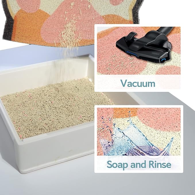 Cute Cat Litter Mat 24”x16”, Litter Box Mat, Litter Trapping Mat, Soft on Kitty - Image 4