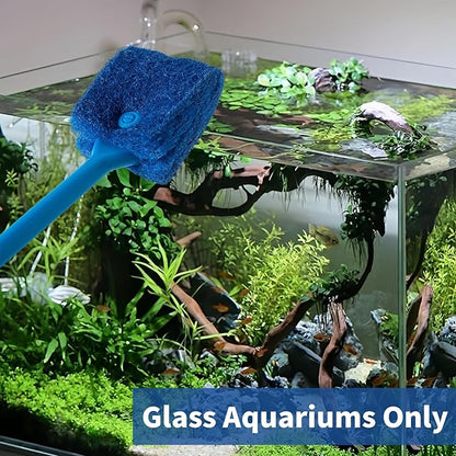 SLSON Aquarium Algae Scraper Double Sided Sponge Brush Cleaner Long Handle Fish - Image 2