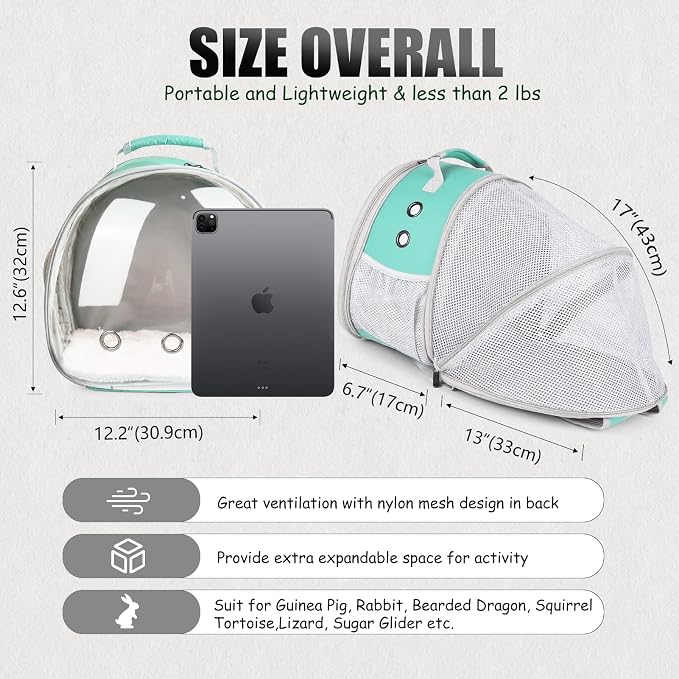 Back Expandable Backpack for Small Animals, Portable Travel Bag Breathable Pet - Image 5