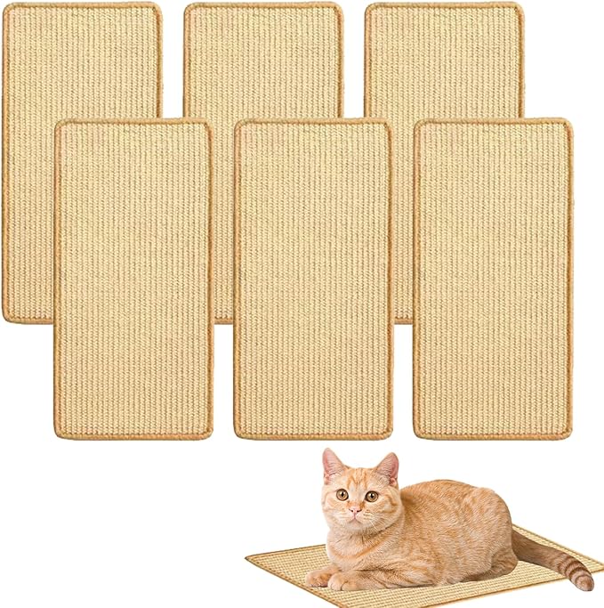 6 Pcs Cat Scratcher Mat, Sisal Cat Scratching Pad Scratch Mat by MOSIOBERDAVIAN