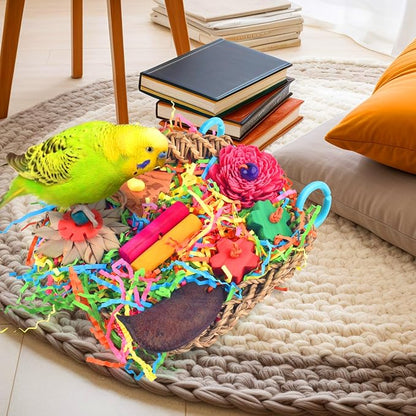 KATUMO Bird Toys, Parakeet Toys Bird Grass Mat Parrot Shredder Toys Lovebird - Image 6