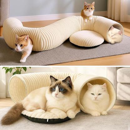 Cat Tunnel Bed with 40 Pcs Interactive Cat Toys, Cat Tube with Kitten Toys - Image 8