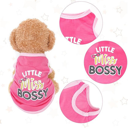 4 Pack Dog Shirts Summer Printed Puppy Clothes Cute Sleeveless Pet T Shirts Dog - Image 2