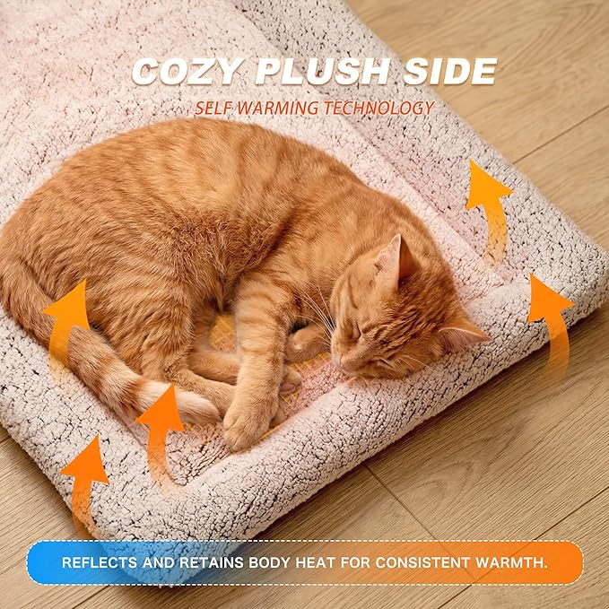 Self Warming Cat Bed, Reversible Warming Cooling Cat Bed, Winter Warm Cats Pad - Image 3