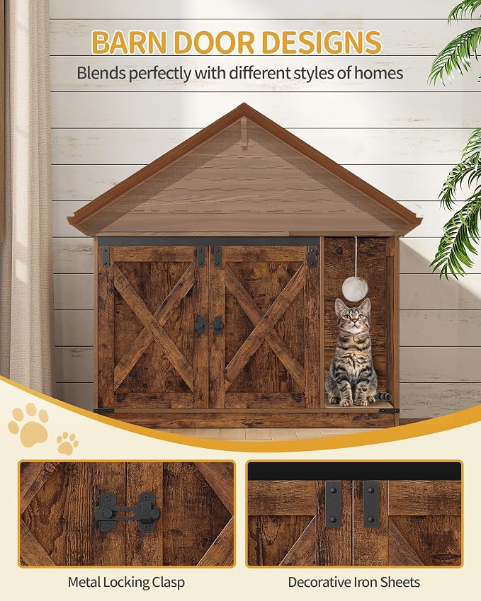 Cat Litter Box Enclosure, Hidden Litter Box Cabinet Furniture - Image 6