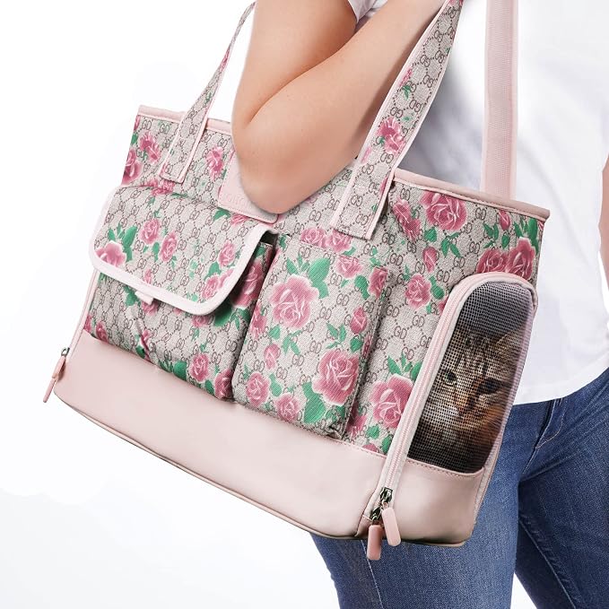 Dog Carrier, Cat Carrier, Pet Carrier, Foldable Waterproof Premium PU Leather by WelcomeToJohomviin