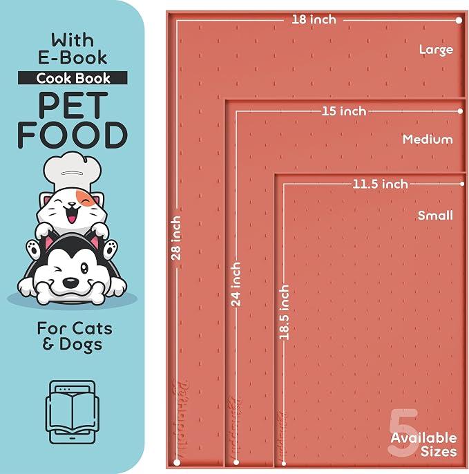 Dog Food Mat - 28x18 Raised Edges Dogs Mat - Image 2