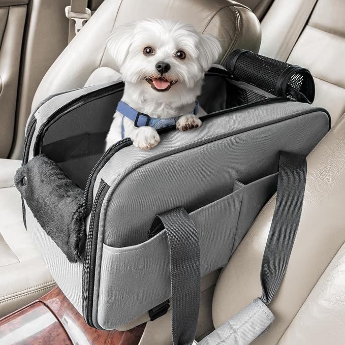 PETSFIT Multipurpose Console Dog Car Seat, Portable Small Dog Car Seat by Petsfit