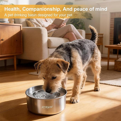 Stainless Steel Dog Water Bowl No Spill, 101oz/3L Large Capacity Pet Water - Image 7