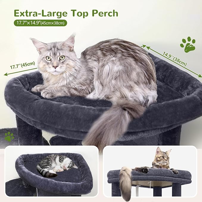 Globlazer Corner Cat Tree for Large Cats, 66inch Tall Curved Series Large Cat - Image 3