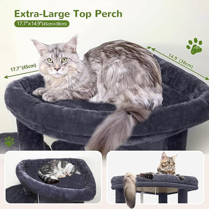 Globlazer Corner Cat Tree for Large Cats, 66inch Tall Curved Series Large Cat - Image 3