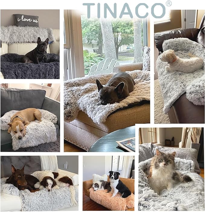 Calming Dogs/Cats Bed Mats, Dog Pad Washable Removable Couch Cover, Plush Long - Image 3