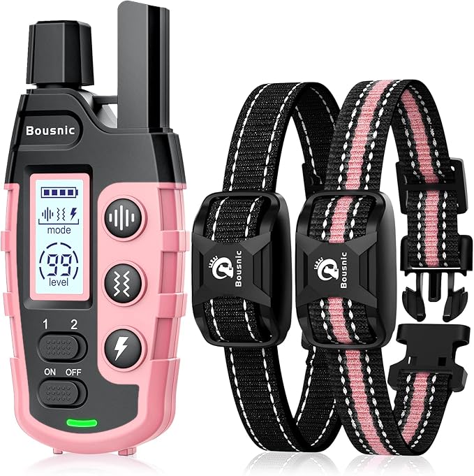 Bousnic Dog Shock Collar 2 Dogs - 3300 ft Waterproof Training Collar by BOUSNIC