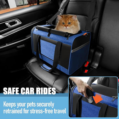 Pet Carrier Large Cats 20 lbs Top Load/Soft Sided Small Dog Travel - Image 5