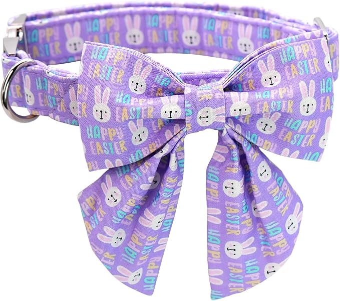 MR. CHUBBYFACE Easter Dog Collar, Adjustable Pet Collar Bowtie by MrChubbyfacePetSupplies