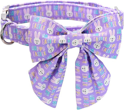 MR. CHUBBYFACE Easter Dog Collar, Adjustable Pet Collar Bowtie by MrChubbyfacePetSupplies
