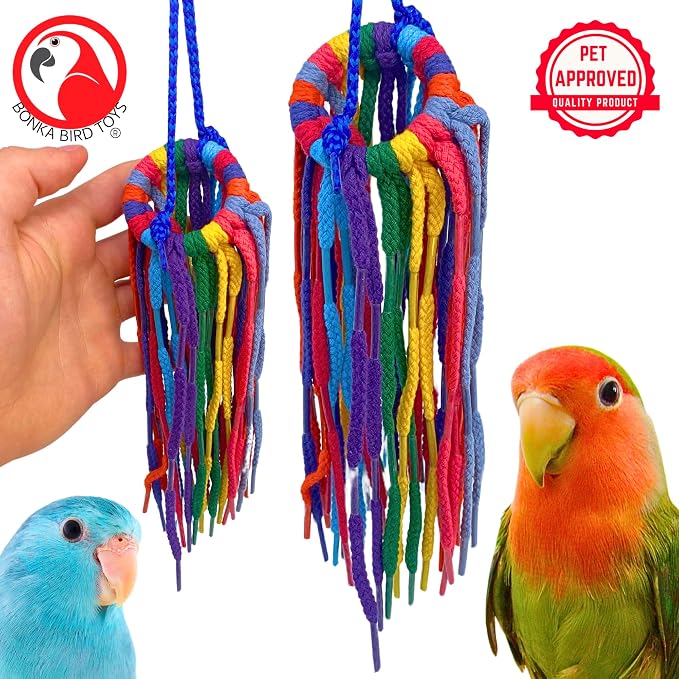 Bonka Bird Toys 51214 Small Aglet Heaven Cotton Shoelace Toy - Image 6