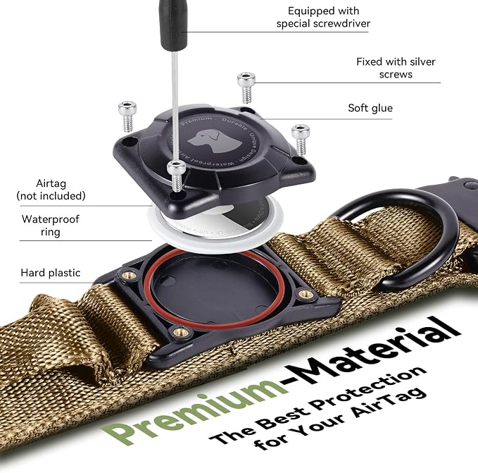 2025 Upgrade Waterproof AirTag Dog Collar, Military Tactical Dog Collar - Image 3