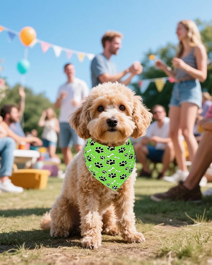 PET SHOW 50 Pack Paw Pattern Small Dog Bandanas Bulk XS Washable Puppy Girl Boy - Image 7